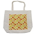 thumbnail image 1 of Tangerine Shopping Bag, Pattern of Cheerful Lemon and Orange Floral Backdrop, Eco-Friendly Reusable Bag for Groceries Beach and More, 15.5" X 14.5", Cream, by Ambesonne, 1 of 2