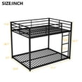 thumbnail image 2 of Kumix Bunk Bed Full over Full, Low Bunk Bed with Guardrails and Built-in Ladder, Metal Bunk Bed for Teens Adults, Full Bunk Beds Frame for Bedroom, Noise Free, Easy Assembly, Black, 2 of 7