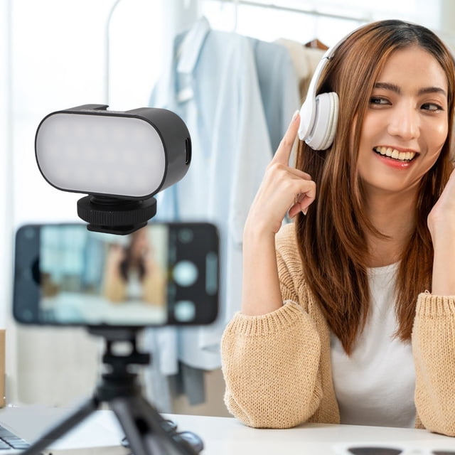 Caméra Portable à Pince, Température de Couleur Réglable, Selfie LED, Contrôle Tactile, Éclairage Stable Multifonction, Économie d'Énergie pour Vidéoconférence