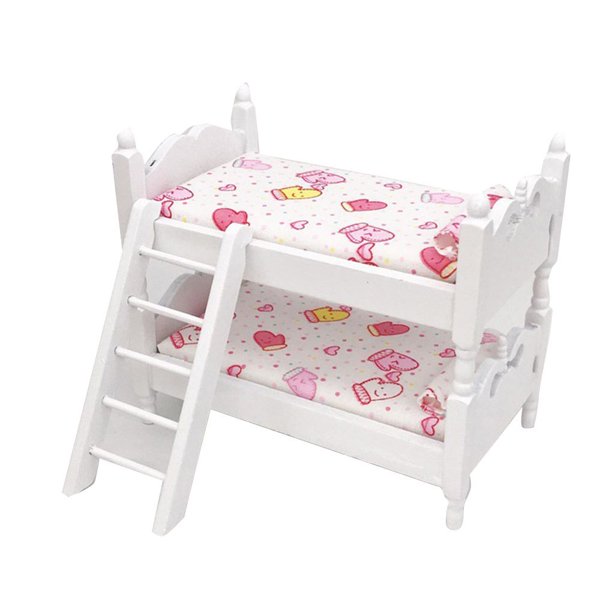 Mini cama de madera con impresión colorida, muebles de casa de muñecas, casa de muñecas de simulación para niños, juguetes educativos, regalos 1:12 Jumpingount WJ3056-03