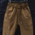 thumbnail image 4 of Men Comfy Cargo Pants High Stretch Multi-Pockets Durable Cargo Pants Waterproof Lightweight Drawstring Hiking Trousers, 4 of 8