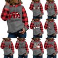 thumbnail image 4 of Pntutb Sudaderas con capucha de Navidad para mujer Otoño Invierno Estampado de Navidad Costura a cuadros Sudadera con capucha con bolsillos Pntutb Pntutb-7111, 4 of 6