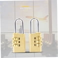 thumbnail image 3 of HINTRMENT 2Pcs Padlock Number Lock Padlock Zinc Alloy Password Protection Brass Rectangular, 3 of 8