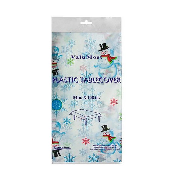 1 - Party Essentials Rectangular Valumost 54″ X 108″ Table Covers – Snowman