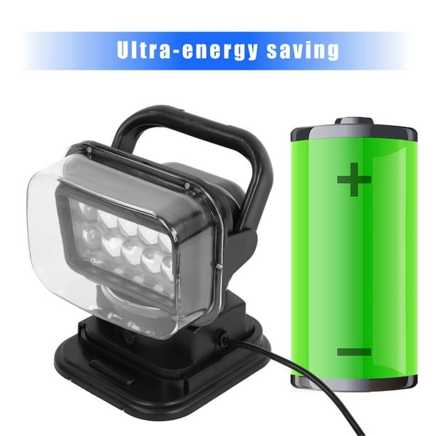 Luz LED De 50W Luz De Alto Brillo Control Remoto Base Magnética 360 Grados Rotación Fuerte Universal Para Camiones Autos SUV Ingeniería Vehículos Negro 23x20x20cm