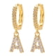 thumbnail image 2 of Xihbxyly Pendientes Delicados, Aros con Iniciales de Diamantes de Imitación Brillantes, Diseño de Letras Del Alfabeto Chapadas En Oro, Accesorio Elegante para Cualquier Atuendo, Ocasiones Especiales,, 2 of 2