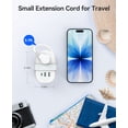 thumbnail image 4 of ORICO Pocket Power Strip for Travel, 5 in 1 Extension Cord with 2 AC Outlets 2 USB-A and 1 USB-C Ports, 3.7 ft Flat Plug Wrapped Around Power Strip for Cruise Office, Hotel, Home(White), 4 of 9