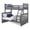 Gray, variant on BEKids Traditional Wood Twin/Full Bunk Bed with Slats in Java Brown