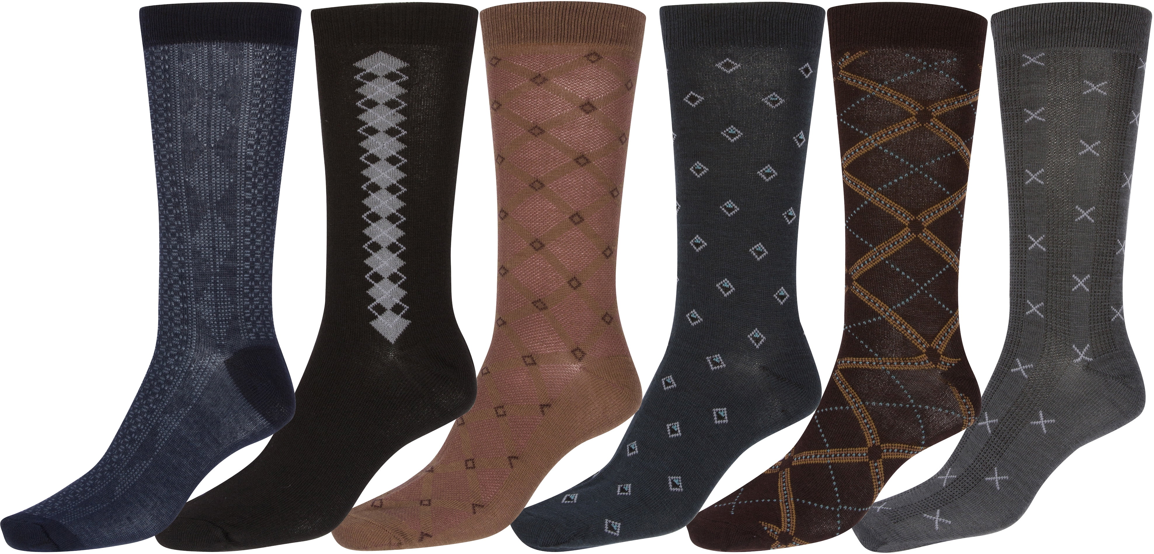 Sakkas Mens Pattern Dress Socks Assorted 6Pack 1013