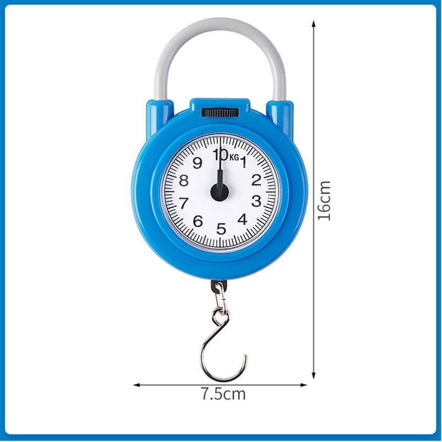 10Kg Portable Mechanical Scale Hanging/Fish/Crate/Kitchen Scale Hook Multipurpose Household Scale-Yellow