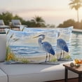 thumbnail image 5 of Pack of 2 Outdoor Pillow Covers 20x12 Inch Waterproof Coastal Birds Throw Pillow Covers,Decorative Couch Pillow Shams Protectors Blue Sky Heron Seabird Tropical Beach Patio Pillowcases Cushion Covers, 5 of 8