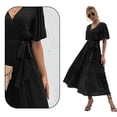 thumbnail image 3 of Vestido de noche de cóctel largo y fluido para dama de honor para mujer (negro), XL, 3 of 6