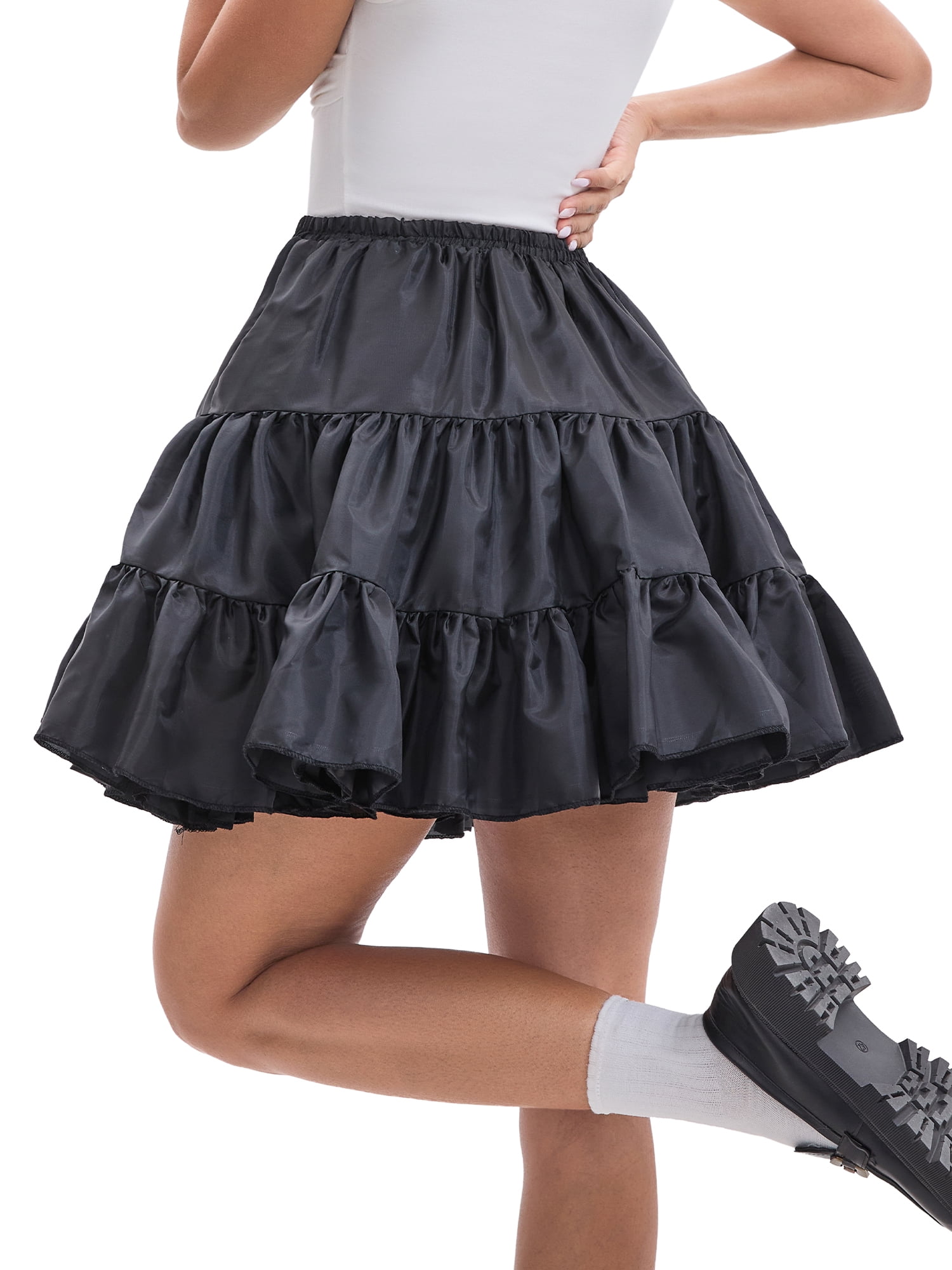 DARING DIVA Women's Vintage Crinoline Half Slips for Proms and Formal Events M Black 50cm