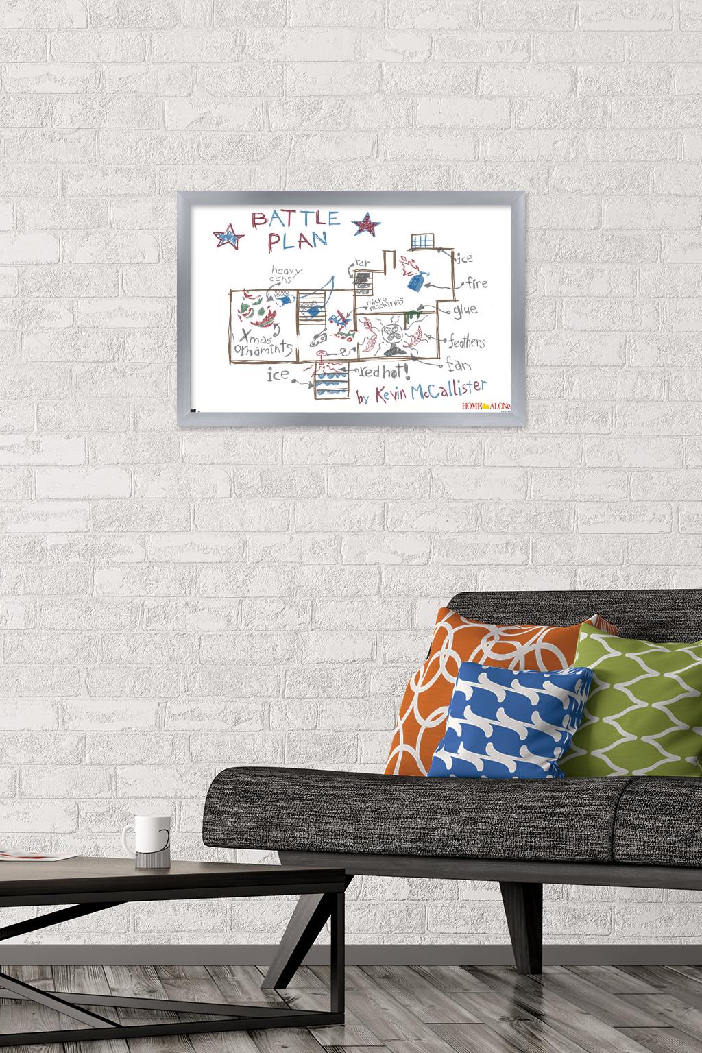 Home Alone - Map Wall Poster, 14.725" x 22.375", Framed