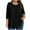 Black, variant on ZyeKqe Plus Size Pajamas Tops for Women 3/4 Length Sleeve Shirts Crewneck Pleated Base Layer Loose Fitted Tunic Tops