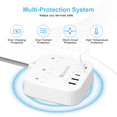 thumbnail image 3 of HITRENDS Surge Protector Power Adapters, 10FT Extension Cord, 3 AC outlets, 5 USB ports (ETL Listed), 3 of 7