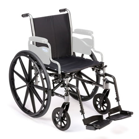 Invacare Tracer SX5 Wheelchair, with Full Length Arms and T93HAP Hemi Footrests with Heel Loops, 18" Seat Width, TRSX58FBFP / T93HAP