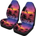 thumbnail image 5 of Pzuqiu Car Seat Covers Full Set Easy to Install Polyester, Compatible with Sedan Seats Vans Seats, for Cars Most Sedans, Tropical Sunset Silhouette, 5 of 10