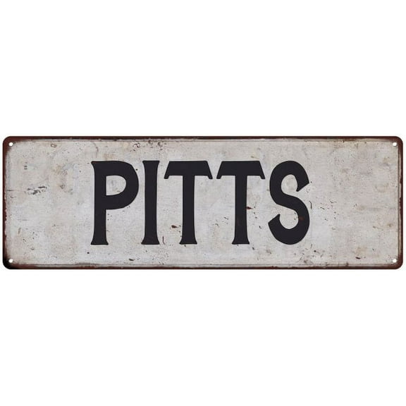 PITTS Vintage Look Rustic Chic Metal Sign 8x24 108240036284
