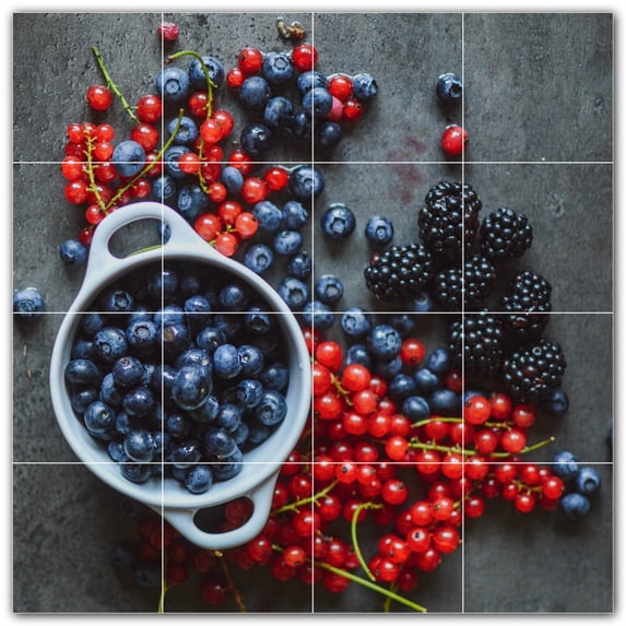 Picture-Tiles.com: Fruit Ceramic Tile Wall Mural WAL500679-44M. 24"W x 24"H using (16) 6" x 6" Ceramic Tiles-Satin Finish