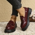 thumbnail image 6 of Wowcloth Women's Retro Patent Leather Loafers – Low-Cut Chunky Sole Design with British-Inspired Classic Style Fashion Footwear, 6 of 9