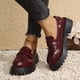 thumbnail image 4 of Xucatan Women's Patent Leather Tassel Loafers, Chunky Sole Slip-On Flat Shoes, Classic British Style Casual Shoes for Women, Plus Size Uniform Shoes Gift, 4 of 8