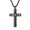 Black no chain, variant on Unisex Stainless Steel Creative Hollow Engravd Letter JESUS Cross Pendant Amulet Crucifix Necklace Faith Religious Jewelry Silver No Chain