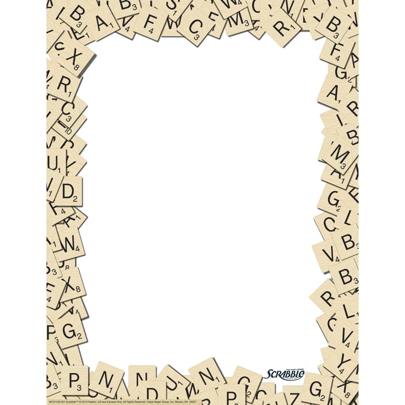 SCRABBLE LETTER TILES COMPUTER PAPER