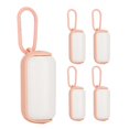thumbnail image 2 of Juego de 5 Cajas de basura de plástico portátiles Ticfox para residuos de mascotas rosa y blanco, 2 of 10