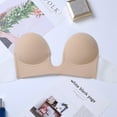 thumbnail image 5 of Push Up Strapless Sticky Adhesive Invisible Backless Bras Plunge Reusable Magic Bra for Women - Skin Colour, 5 of 5