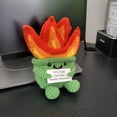 thumbnail image 7 of Funny Dumpster Fire Crochet Figurine with Quote Card, Handmade Office Desk Decor Gift, 7 of 7