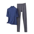 thumbnail image 2 of ylioge M-5X Plus Size Womens Modal-Pajama Sets 2 Piece Outfits Ladies Casual Solid Color Short Sleeve Tops Straight Leg Pants Loungewear Pajamas Set, 2 of 5