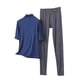 thumbnail image 3 of TaTaai Womens high neck pajama set, 3/4 sleeves, solid color modal, casual trendy, breathable skin-friendly, comfortable fit, great for spring & autumn bedtime & relaxation Gift, 3 of 5
