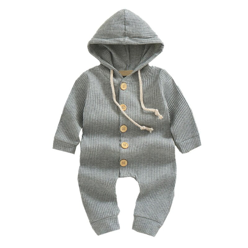 GRNSHTS Baby Boys Girls Knitted Jumpsuit Unisex Toddler Long Sleeve Solid Color with Headband Romper Autumn Winter Outfit