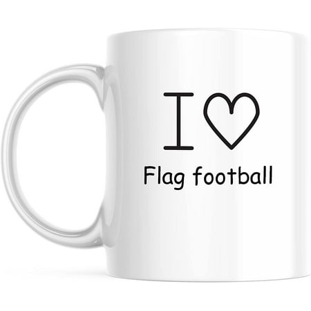 

Personalized I Love Flag football Coffee Mug Cup Gift 11oz