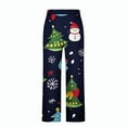 thumbnail image 5 of successthop Christmas Pajama Pant Snow Tree Plus Size Wide Leg Pants with Pockets Elastic Trousers Vintage Loungewear, 5 of 5