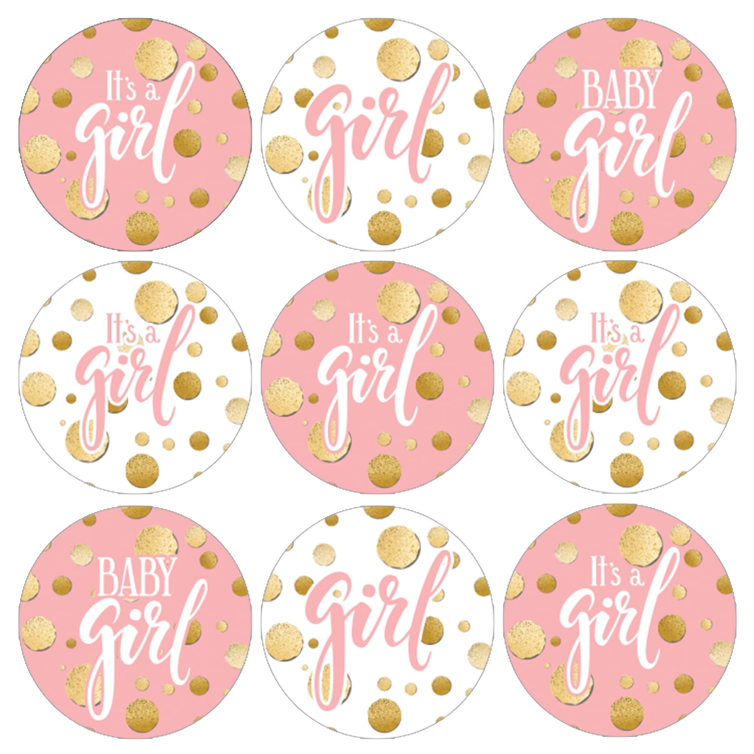 Pink Gold Girl Baby Shower Stickers 216ct And Its A Decorations Candy Favors 216 Count
