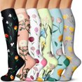 thumbnail image 1 of 3/6 Paires de Chaussettes de Compression pour Femmes et Hommes 15-20 mmHg - Meilleur Soutien pour Infirmières, Course, Randonnée, Récupération et Vol, 1 of 7