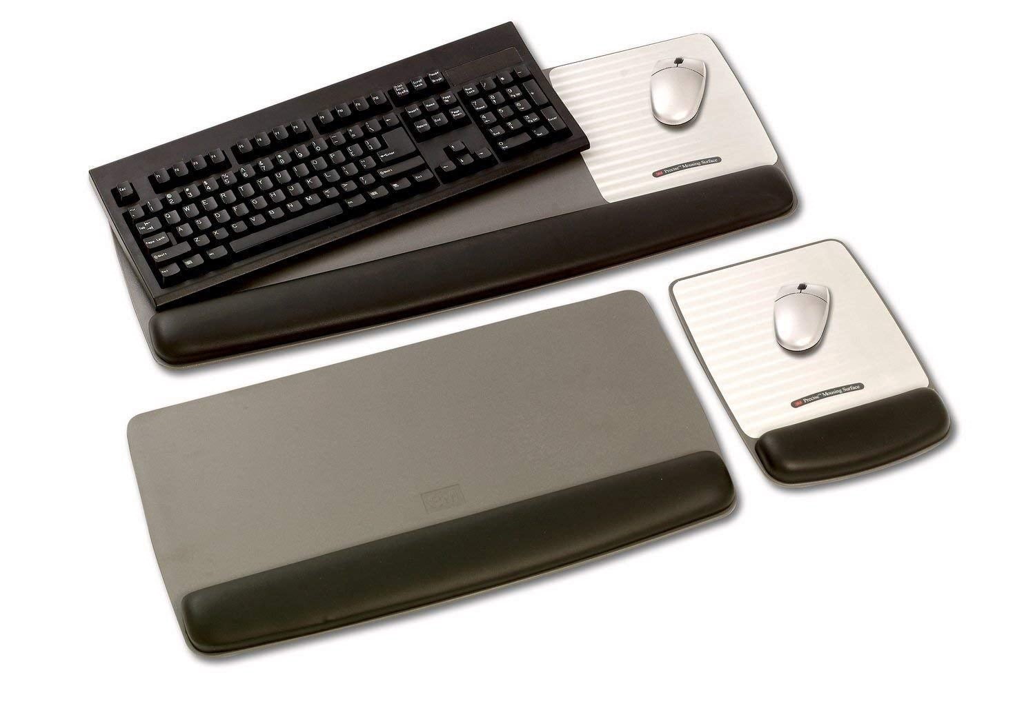 3m/commercial Tape Div. Antimicrobial Gel Mouse Pad/keyboard Wrist Rest Platform, Black/silver