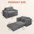 thumbnail image 2 of Centilab Folding Sofa Bed, Convertible Sleeper Couch, 3 in 1 Loveseat Sofa with Pillows, Pull Out Floor Couch for Living Room Bedroom Lounge, Gray, 2 of 9