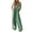 Green, variant on TOUMENY Spring Fall Denim Jumpsuit for Women V-Neck Backless Wide Leg Romper Casual Loose Beach Vacation Party One Piece Jumpsuits Beige L