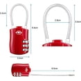thumbnail image 5 of Paquete de 2 candados para equipaje (rojo), candado de seguridad de 3 posiciones, candado de combinación, candado de combinación para estuche de viaje JM, 5 of 5