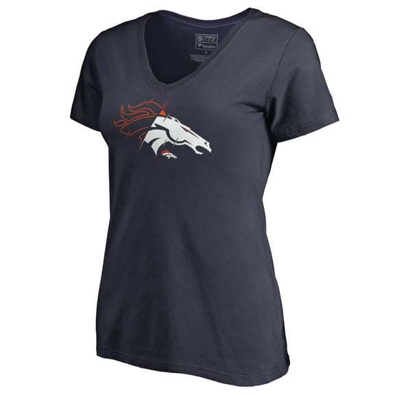 Women's Navy Denver Broncos X-Ray V-Neck T-Shirt
