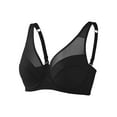 thumbnail image 5 of Minimizer bra for heavy breast comfy bra smoothing womens bra underwire support bras full coverage cross straps minimizing bras for large breasts Black 32D 32 D, 5 of 6
