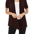thumbnail image 5 of Women's Casual Short Sleeve Draped Open Front Solid Cardigan, 5 of 5