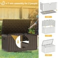 thumbnail image 5 of Dextrus 90 Gallon Lockable Outdoor Deck Box – Double-Wall Resin Storage for Patio Furniture & Garden Tools, Waterproof, Brown, 5 of 5