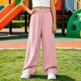 thumbnail image 6 of Girls Wide Leg Pants Elastic Waist Loose Fit Flowy Trousers Casual Lounge Summer Lightweight Relaxed Dance Sweatpants Flattering Playwear with Pockets, 6 of 6
