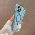 thumbnail image 6 of for iPhone 16 Plus Clear Magnetic Case with Anti-Drop Wrist Strap, Military Grade Drop Protection Anti-Yellowing Cell Phone Cover - Rugged Durable Shockproof Protective Bumper Case, Blue, 6 of 9