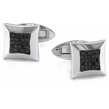 1/4 Carat T.W. Black Diamond Sterling Silver Cuff Link