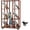 Walnut, variant on BERPET Wooden Art Storage Rack with Wheels, Adjustable Art Drying Rack for Canvas, Painting and Artwork Storage, Natural